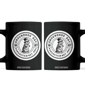 Punxsutawney Phil Groundhog Day Coffee Mug Funny Woodchuck Day 1887 TS11 Black Print Your Wear