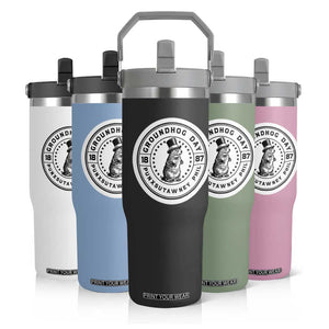 Punxsutawney Phil Groundhog Day Flip Straw Tumbler Funny Woodchuck Day 1887 TS11 Print Your Wear