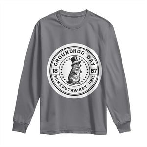 Punxsutawney Phil Groundhog Day Long Sleeve Shirt Funny Woodchuck Day 1887 TS11 Charcoal Print Your Wear