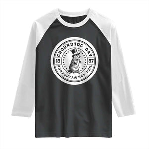 Punxsutawney Phil Groundhog Day Raglan Shirt Funny Woodchuck Day 1887 TS11 Black White Print Your Wear