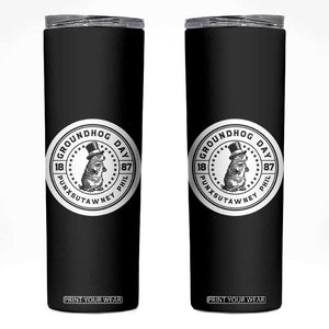 Punxsutawney Phil Groundhog Day Skinny Tumbler Funny Woodchuck Day 1887 TS11 Black Print Your Wear
