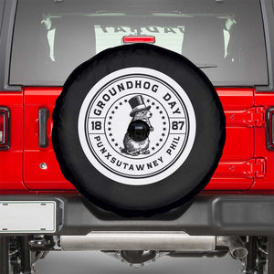 Punxsutawney Phil Groundhog Day Spare Tire Cover Funny Woodchuck Day 1887 TS11 Black Print Your Wear