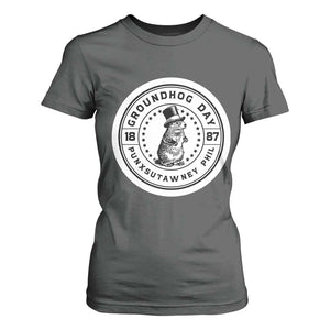 Punxsutawney Phil Groundhog Day T Shirt For Women Funny Woodchuck Day 1887 TS11 Dark Heather Print Your Wear