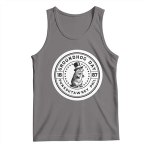 Punxsutawney Phil Groundhog Day Tank Top Funny Woodchuck Day 1887 TS11 Deep Heather Print Your Wear