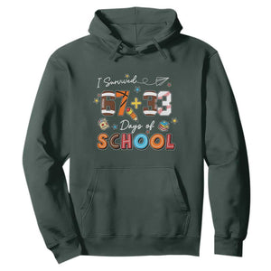 I Survived 67 33 Days Of School Hoodie Funny 100th Days of School 67 Sport Lover TS11 Dark Forest Green Print Your Wear
