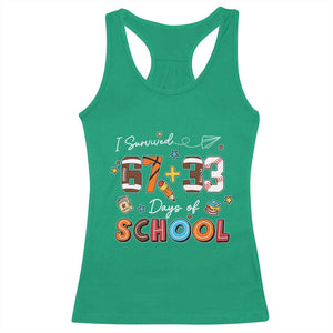 I Survived 67 33 Days Of School Racerback Tank Top Funny 100th Days of School 67 Sport Lover TS11 Irish Green Print Your Wear