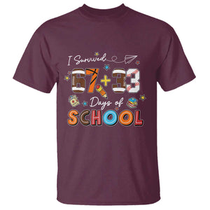 I Survived 67 33 Days Of School T Shirt Funny 100th Days of School 67 Sport Lover TS11 Maroon Print Your Wear