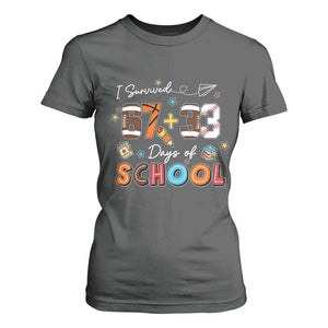 I Survived 67 33 Days Of School T Shirt For Women Funny 100th Days of School 67 Sport Lover TS11 Dark Heather Print Your Wear