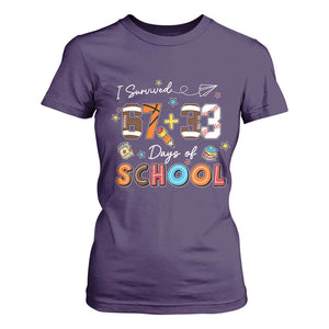 I Survived 67 33 Days Of School T Shirt For Women Funny 100th Days of School 67 Sport Lover TS11 Purple Print Your Wear