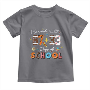 I Survived 67 33 Days Of School Toddler T Shirt Funny 100th Days of School 67 Sport Lover TS11 Charcoal Print Your Wear