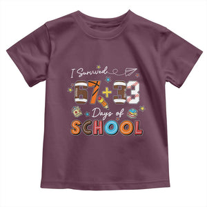I Survived 67 33 Days Of School Toddler T Shirt Funny 100th Days of School 67 Sport Lover TS11 Maroon Print Your Wear
