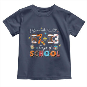 I Survived 67 33 Days Of School Toddler T Shirt Funny 100th Days of School 67 Sport Lover TS11 Navy Print Your Wear
