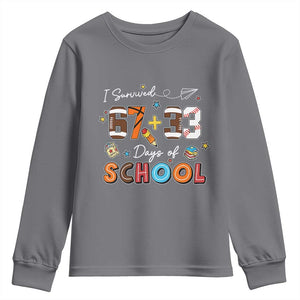 I Survived 67 33 Days Of School Youth Sweatshirt Funny 100th Days of School 67 Sport Lover TS11 Charcoal Print Your Wear