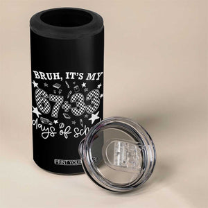 Bruh It Is My 67 33 Days Of School 4 in 1 Can Cooler Tumbler 100th Days Of School Funny 67 Groovy Checkered TS11 Print Your Wear