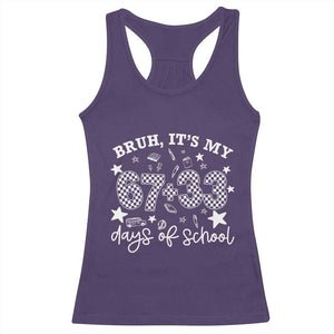 Bruh It Is My 67 33 Days Of School Racerback Tank Top 100th Days Of School Funny 67 Groovy Checkered TS11 Purple Print Your Wear