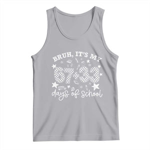 Bruh It Is My 67 33 Days Of School Tank Top 100th Days Of School Funny 67 Groovy Checkered TS11 Athletic Heather Print Your Wear