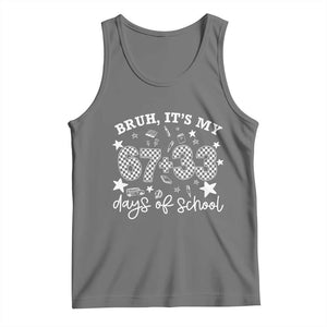 Bruh It Is My 67 33 Days Of School Tank Top 100th Days Of School Funny 67 Groovy Checkered TS11 Black Heather Print Your Wear