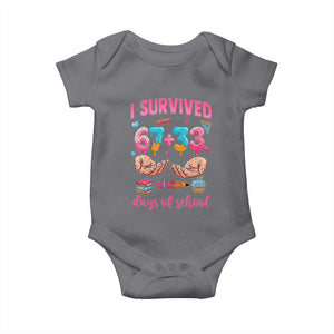 I Survived 67 33 Days Of School Baby Onesie Funny 100 Days of School 67 Ice Cream Drip TS11 Charcoal Print Your Wear