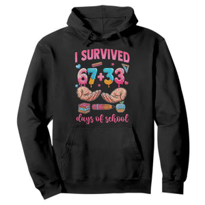 I Survived 67 33 Days Of School Hoodie Funny 100 Days of School 67 Ice Cream Drip TS11 Black Print Your Wear