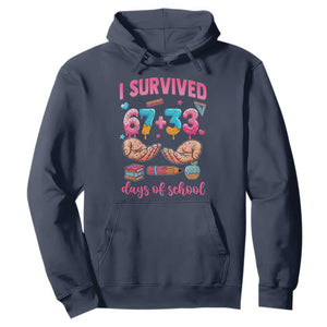 I Survived 67 33 Days Of School Hoodie Funny 100 Days of School 67 Ice Cream Drip TS11 Navy Print Your Wear