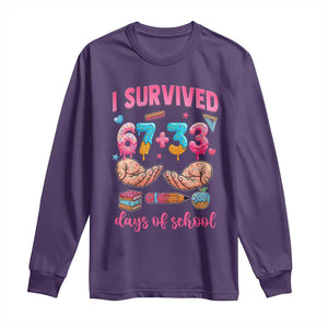 I Survived 67 33 Days Of School Long Sleeve Shirt Funny 100 Days of School 67 Ice Cream Drip TS11 Purple Print Your Wear