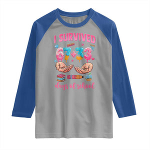 I Survived 67 33 Days Of School Raglan Shirt Funny 100 Days of School 67 Ice Cream Drip TS11 Sport Gray Royal Print Your Wear
