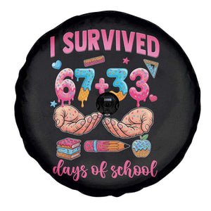 I Survived 67 33 Days Of School Spare Tire Cover Funny 100 Days of School 67 Ice Cream Drip TS11 Print Your Wear