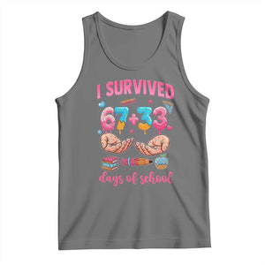 I Survived 67 33 Days Of School Tank Top Funny 100 Days of School 67 Ice Cream Drip TS11 Black Heather Print Your Wear