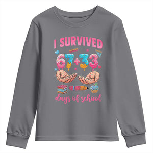 I Survived 67 33 Days Of School Youth Sweatshirt Funny 100 Days of School 67 Ice Cream Drip TS11 Charcoal Print Your Wear