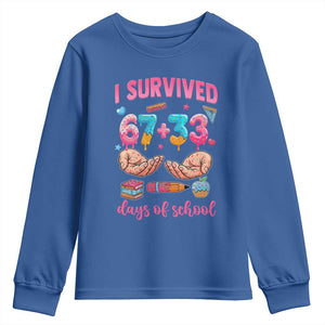 I Survived 67 33 Days Of School Youth Sweatshirt Funny 100 Days of School 67 Ice Cream Drip TS11 Royal Blue Print Your Wear