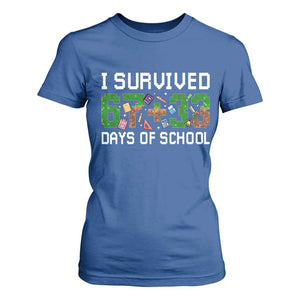 I Survived 67 33 Days Of School T Shirt For Women Funny 100 Days of School 67 Pixel Game TS11 Royal Blue Print Your Wear
