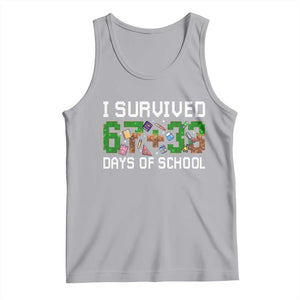 I Survived 67 33 Days Of School Tank Top Funny 100 Days of School 67 Pixel Game TS11 Athletic Heather Print Your Wear