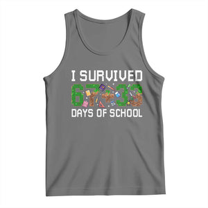 I Survived 67 33 Days Of School Tank Top Funny 100 Days of School 67 Pixel Game TS11 Black Heather Print Your Wear