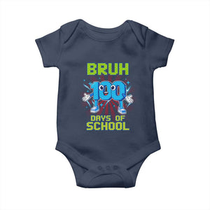 Bruh I Survived 67 33 Days Of School Baby Onesie Funny 100th Days of School 67 Game Meme TS11 Navy Print Your Wear
