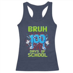 Bruh I Survived 67 33 Days Of School Racerback Tank Top Funny 100th Days of School 67 Game Meme TS11 Navy Print Your Wear