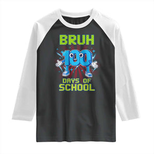 Bruh I Survived 67 33 Days Of School Raglan Shirt Funny 100th Days of School 67 Game Meme TS11 Black White Print Your Wear