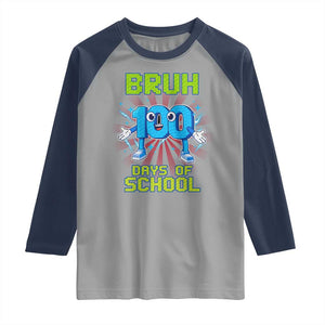 Bruh I Survived 67 33 Days Of School Raglan Shirt Funny 100th Days of School 67 Game Meme TS11 Sport Gray Navy Print Your Wear