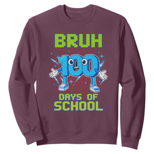 Bruh I Survived 67 33 Days Of School Sweatshirt Funny 100th Days of School 67 Game Meme TS11 Maroon Print Your Wear