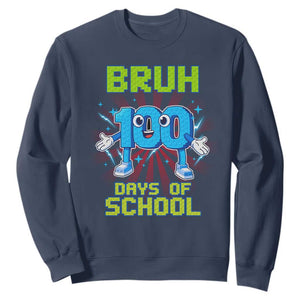 Bruh I Survived 67 33 Days Of School Sweatshirt Funny 100th Days of School 67 Game Meme TS11 Navy Print Your Wear