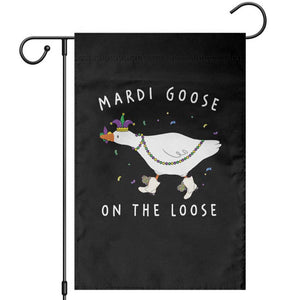 Mardi Goose On The Loose Garden Flag Funny Mardi Gras Carnival Parade TS11 Black Print Your Wear