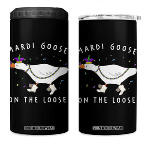 Mardi Goose On The Loose 4 in 1 Can Cooler Tumbler Funny Mardi Gras Carnival Parade TS11 One Size: 16 oz Black Print Your Wear