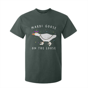Mardi Goose On The Loose T Shirt For Kid Funny Mardi Gras Carnival Parade TS11 Dark Forest Green Print Your Wear