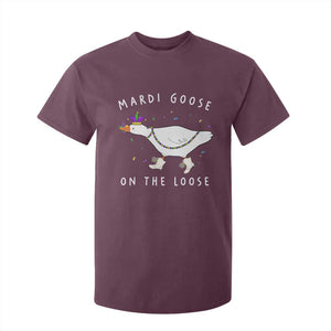 Mardi Goose On The Loose T Shirt For Kid Funny Mardi Gras Carnival Parade TS11 Maroon Print Your Wear