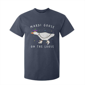 Mardi Goose On The Loose T Shirt For Kid Funny Mardi Gras Carnival Parade TS11 Navy Print Your Wear
