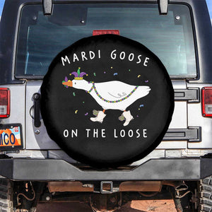 Mardi Goose On The Loose Spare Tire Cover Funny Mardi Gras Carnival Parade TS11 No hole Black Print Your Wear