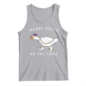 Mardi Goose On The Loose Tank Top Funny Mardi Gras Carnival Parade TS11 Athletic Heather Print Your Wear