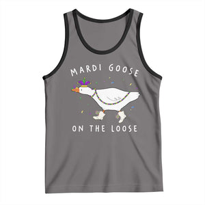 Mardi Goose On The Loose Tank Top Funny Mardi Gras Carnival Parade TS11 Deep Heather Black Print Your Wear