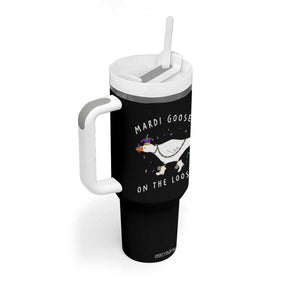 Mardi Goose On The Loose Tumbler With Handle Funny Mardi Gras Carnival Parade TS11 Print Your Wear