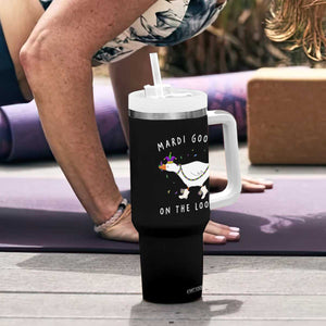 Mardi Goose On The Loose Tumbler With Handle Funny Mardi Gras Carnival Parade TS11 Print Your Wear