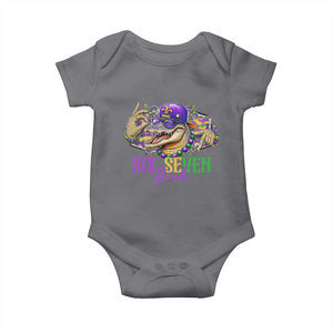 Funny Mardi Gras Six Seven Bruh Baby Onesie 67 Meme Mardigator Alligator TS11 Charcoal Print Your Wear